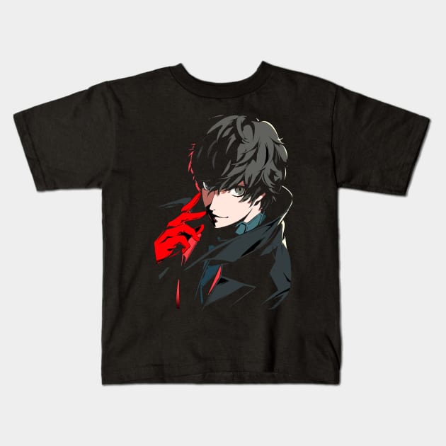 Joker p5 Kids T-Shirt by DeathAnarchy